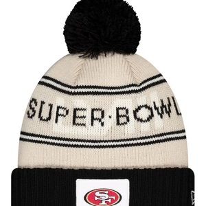 New Era San Fransisco 49ers NFC Championship Beanie W/pom